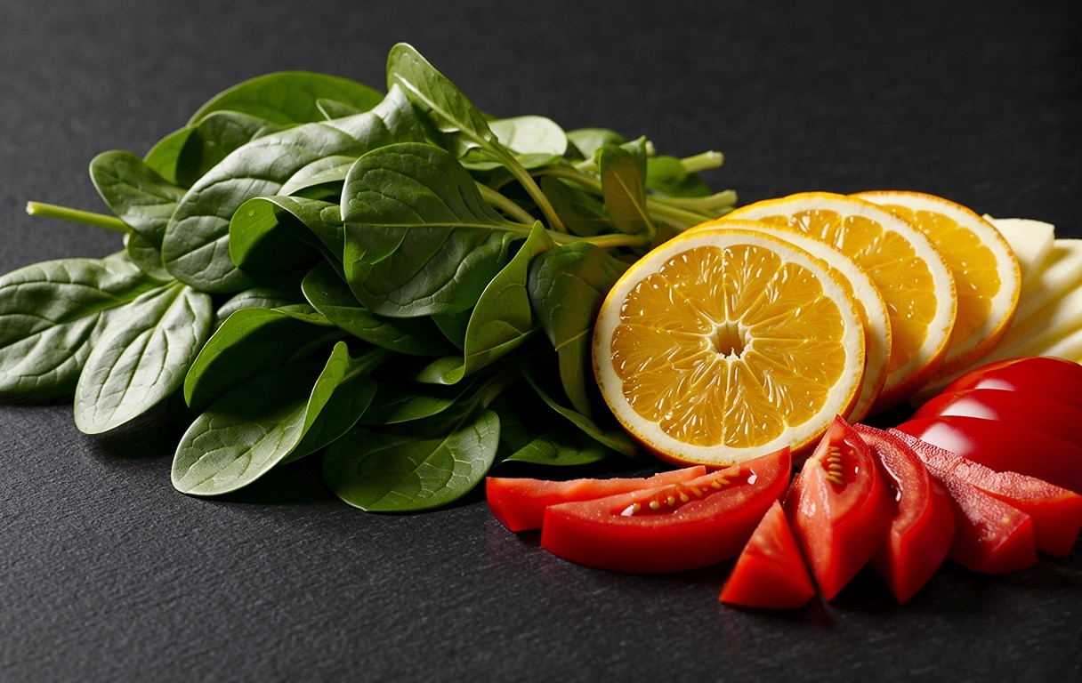 Fresh organic ingredients for a balanced diet